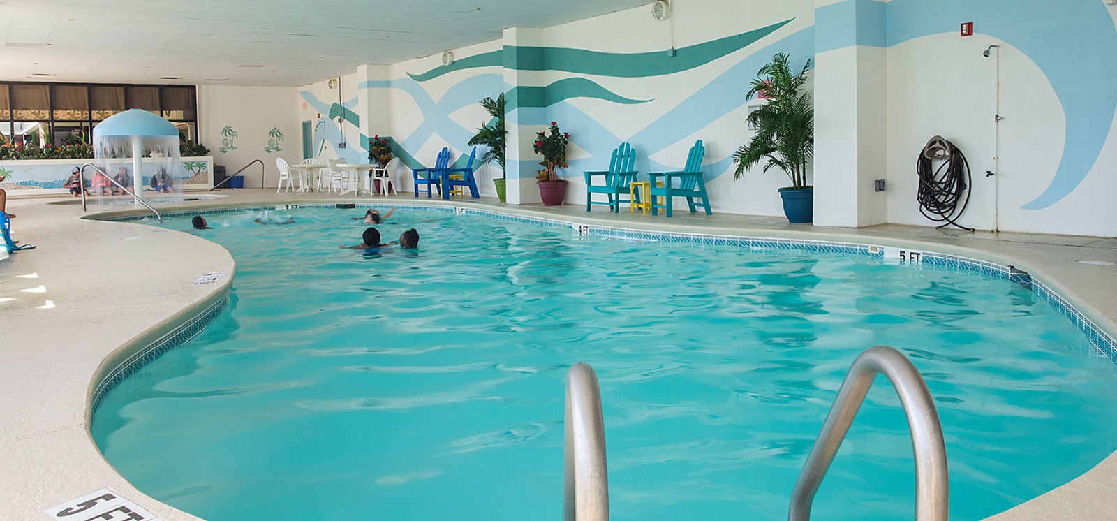 The indoor pool at Grande Shores