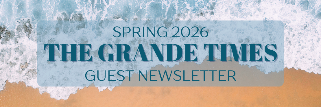 Cover of 'Grande Times' Fall 2023 newsletter with autumn decorations.