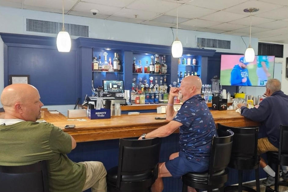 Collage of Grande Shores' upgrades: new lighting, doors, trashcans, beach walkway.